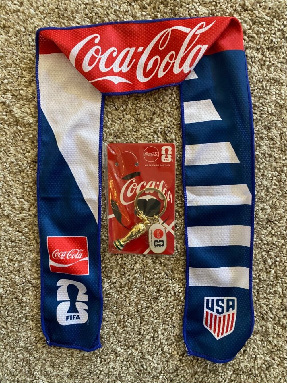 FIFA World Cup 2026 Souvenir Coca Cola Headband and Key Chain FanFest New